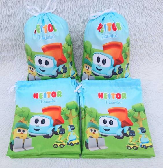 Saquinho Supresa Personalizado 20×15cm Leo o Caminhão