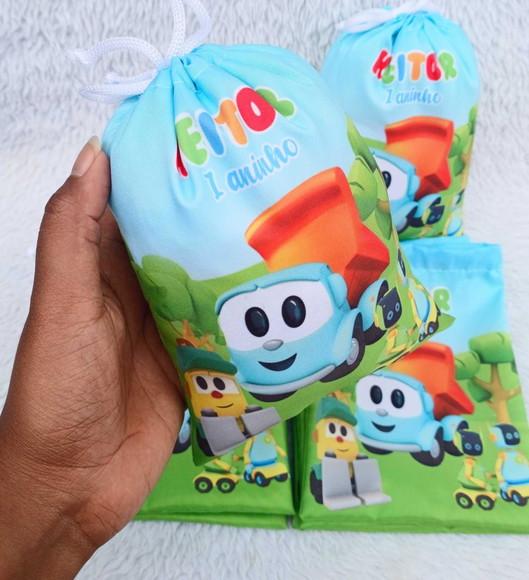 Saquinho Supresa Personalizado 20×15cm Leo o Caminhão