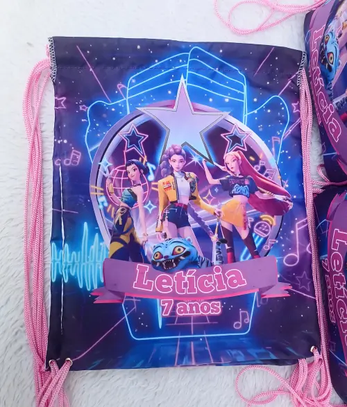 Mochila saco personalizada Guerreiras kpop