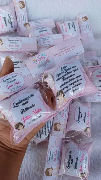 Almochaveiro Personalizado Batizado Rosa Menina