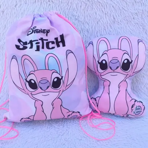 Almofada Contorno 21cm + Mochila Saco Stitch