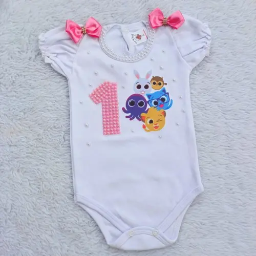 Body Infantil Bolofofos 1 Ano - Roupa Aniversário