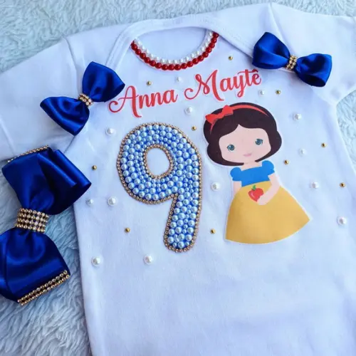 Body Mesversario Branca de Neve