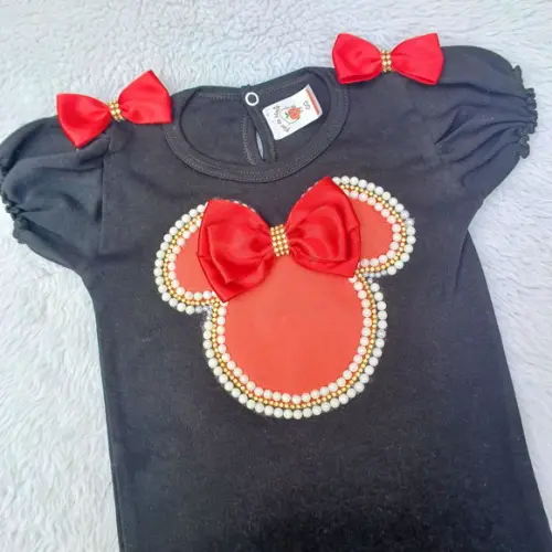 Body Minnie Vermelha 1/2 Anos Pronta Entrega