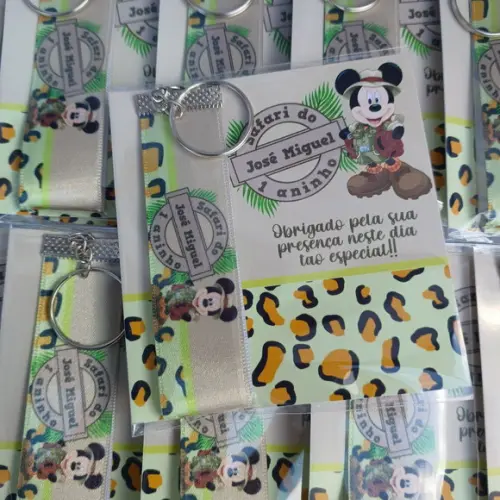 Chaveiro Personalizado Aniversário Safari do Mickey
