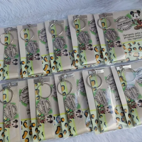 Chaveiro Personalizado Aniversário Safari do Mickey