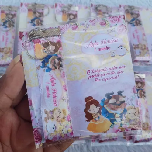 Chaveiro Personalizado Bela e a Fera Baby