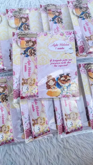 Chaveiro Personalizado Bela e a Fera Baby