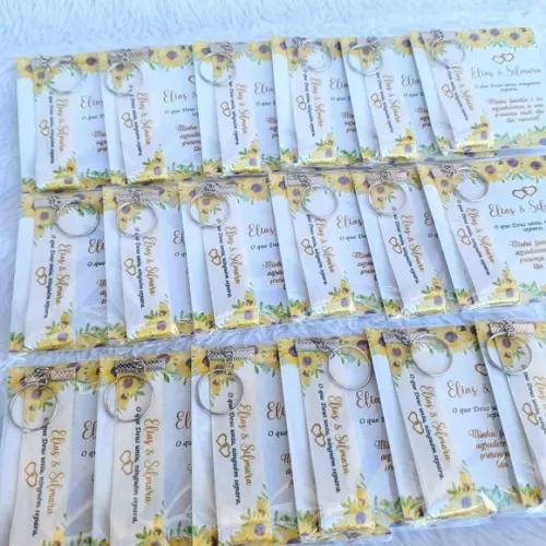 Chaveiro Personalizado Girassol Casamento