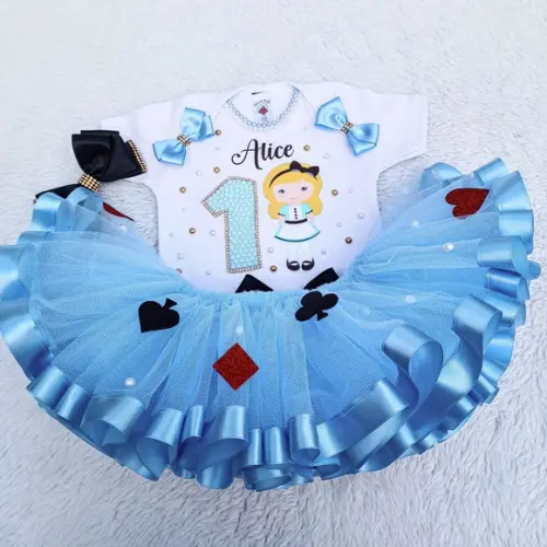 Conjunto Tutu Alice no Pais das Maravilhas