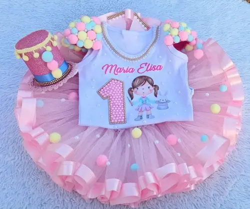 Conjunto Tutu Circo Rosa