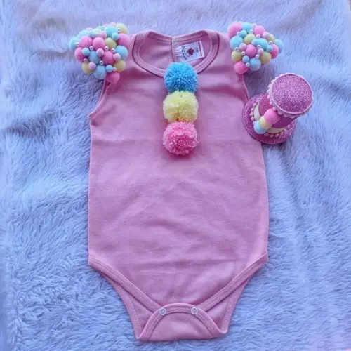Conjunto Tutu Luxo Palhacinha Circo Rosa até 2 Anos