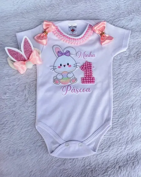 Conjunto Tutu Minha Primeira Páscoa