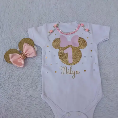 Conjunto Tutu Minnie Rosa Realeza