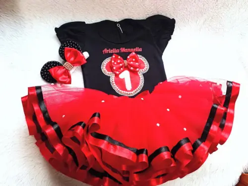 Conjunto Tutu Minnie Vermelha