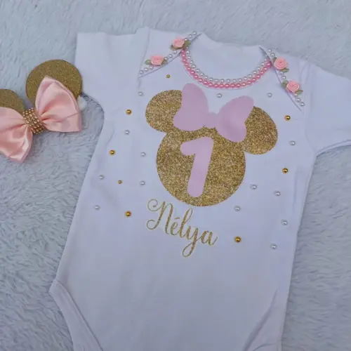 Conjunto Tutu Minnie Rosa Realeza