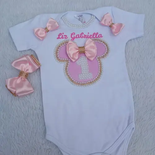 Conjunto Tutu Minnie Rosa Realeza