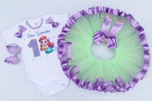 Conjunto Tutu Sereia Ariel Baby