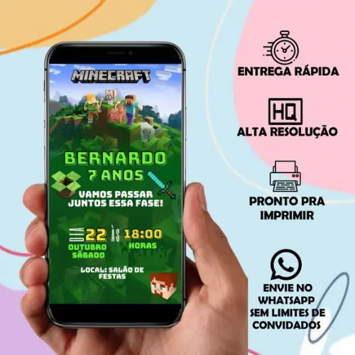 Convite Digital Minecraft