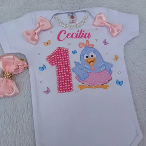 Fantasia Infantil Galinha Pintadinha Rosa