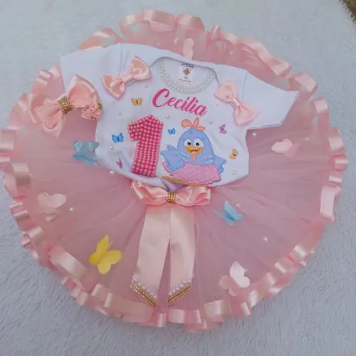 Fantasia Infantil Galinha Pintadinha Rosa