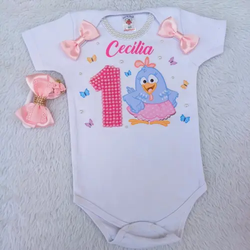 Fantasia Infantil Galinha Pintadinha Rosa