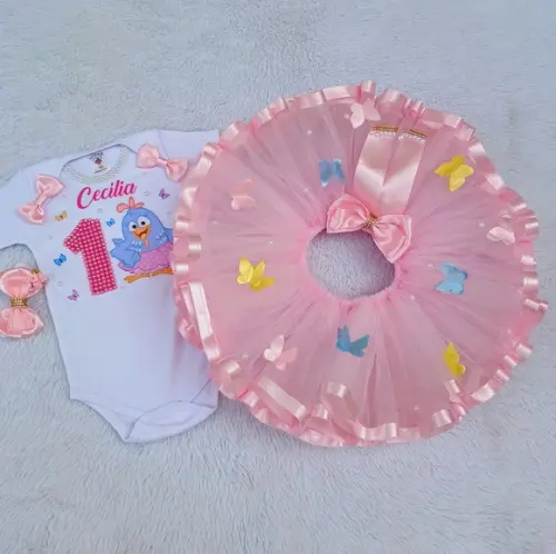 Fantasia Infantil Galinha Pintadinha Rosa
