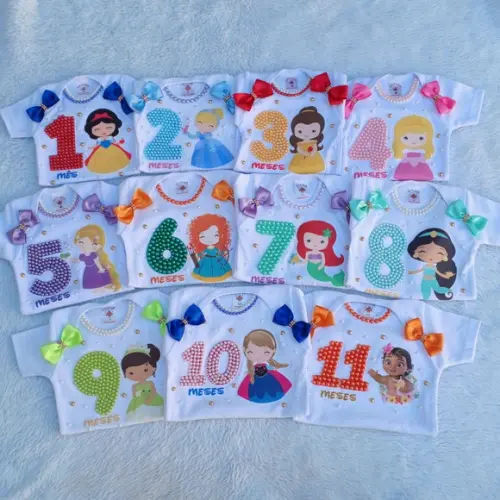 Kit 12 Bodys Mesvesario Princesas
