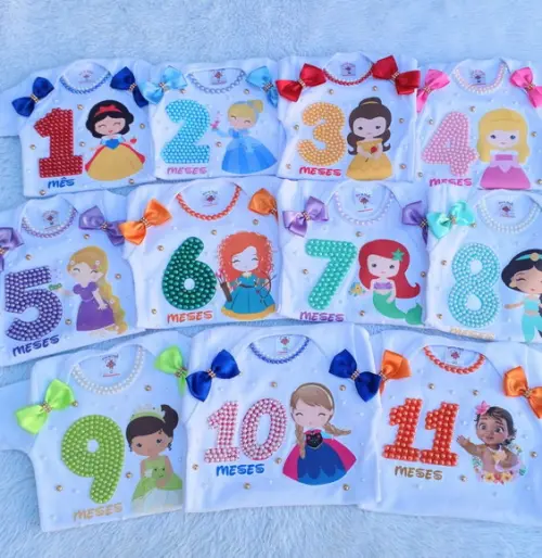 Kit 12 Bodys Mesvesario Princesas