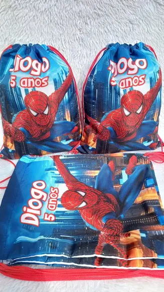 Kit 20 Mochila Saco Personalizada Homem Aranha