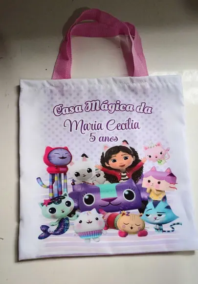 Lembrancinha Ecobag Casa Mágica da Gaby 30x30