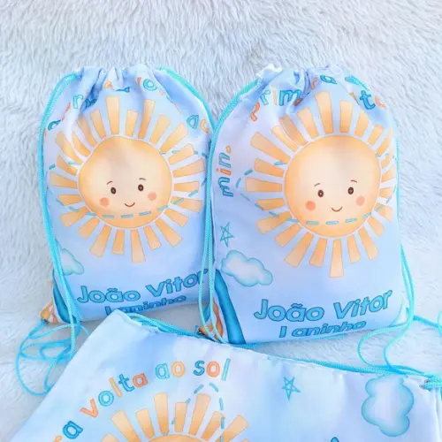 Mochila Saco 1° Volta ao Sol Personalizada