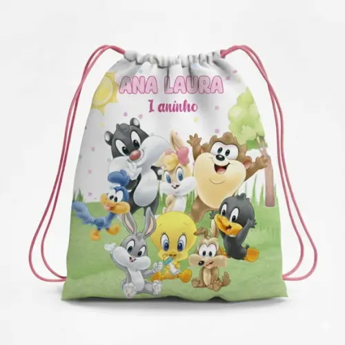Mochila Saco Personalizada Baby Looney Tunes