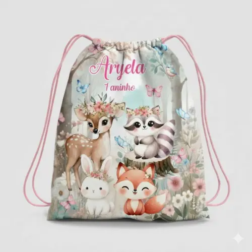 Mochila Saco Personalizada Bosque Encantado