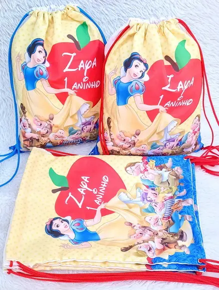 Mochila Saco Personalizada Branca de Neve