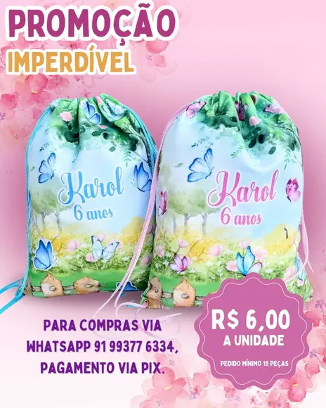 Mochila Saco Personalizada Branca de Neve