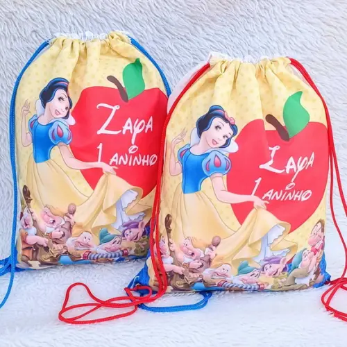 Mochila Saco Personalizada Branca de Neve
