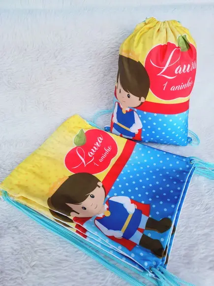 Mochila Saco Personalizada Branca de Neve