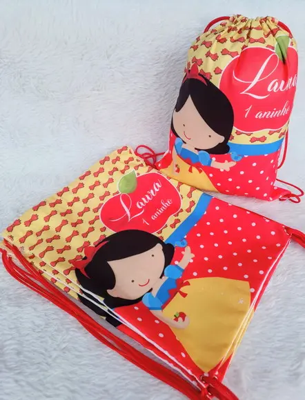 Mochila Saco Personalizada Branca de Neve