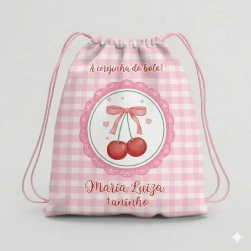 Mochila Saco Personalizada Cerejinha