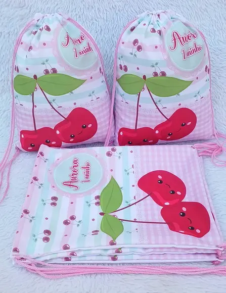 Mochila Saco Personalizada Cerejinha