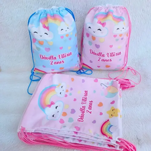 Mochila Saco Personalizada Chuva de Bênçãos