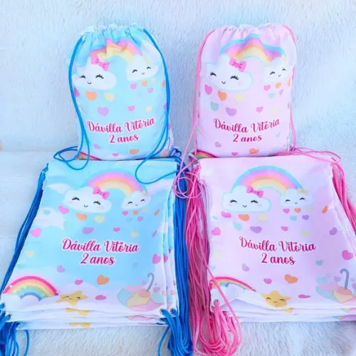 Mochila Saco Personalizada Chuva de Bênçãos