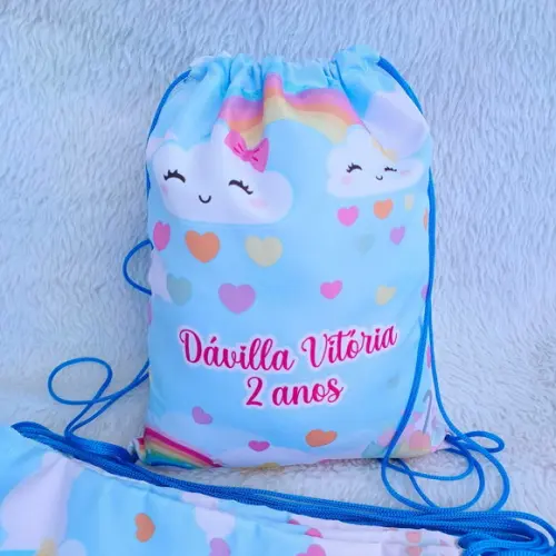 Mochila Saco Personalizada Chuva de Bênçãos
