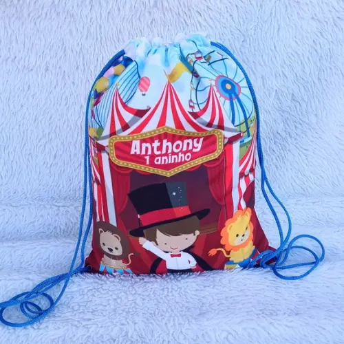 Mochila Saco Personalizada Circo Menino