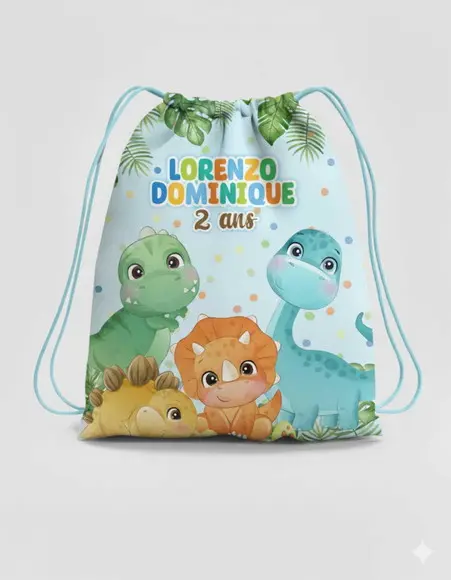Mochila Saco Personalizada Dinossauro Baby Menino