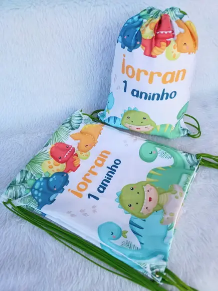 Mochila Saco Personalizada Dinossauro Baby