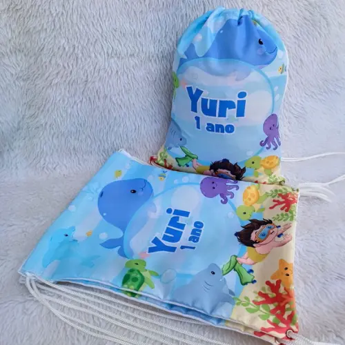 Mochila Saco Personalizada Fundo do Mar