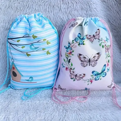 Mochila Saco Personalizada Jardim das Borboletas