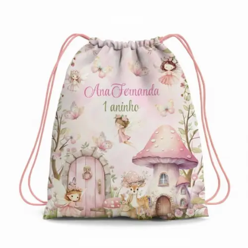 Mochila Saco Personalizada Jardim das Fadas